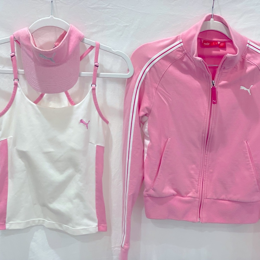 Puma Athletic tank, visor and track top